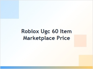 Roblox Ugc 60 Item Marketplace Price Trends